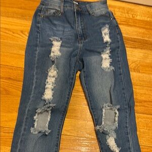 Fashion Nova Distressed Blue Women's Jeans